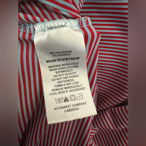 Footjoy Men’s Golf Shirts Red & Blue Stripe Size Medium - Picture 4 of 5